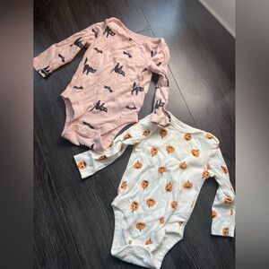 2 Old Navy Halloween Onsies - 6-12 months
